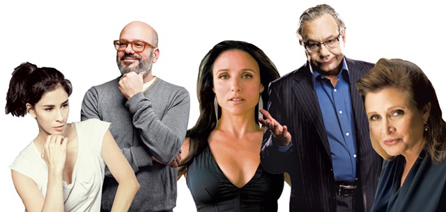 (Left - right): Sarah Silverman, David Cross, Julia Louis-Dreyfus, Lewis Black, CarrieFisher - COURTESY OF JUST FOR LAUGHS FESTIVAL