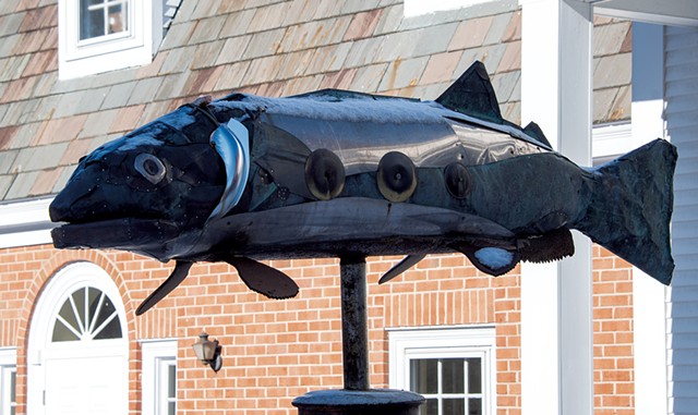 "Big Fish" sculpture by Martin McGowan outside the Sheldon Museum - CALEB KENNA