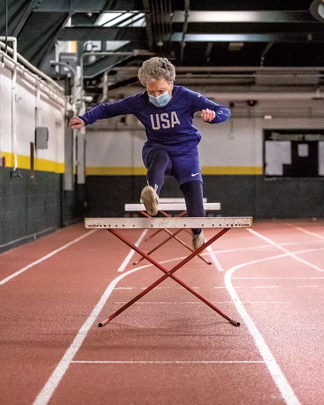 Flo Meiler training at UVM's Gucciardi Fitness Center - LUKE AWTRY