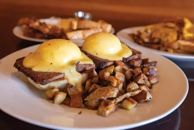 Eggs Benedict, French toast and an omelette at Heart n Soul - JAMES BUCK