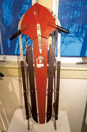 Sleds on display at the Madsonian Museum of Industrial Design - JEB WALLACE-BRODEUR
