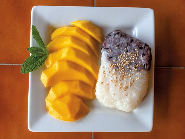 Mango with sticky rice at Maliwan Thai Restaurant - GLENN RUSSELL