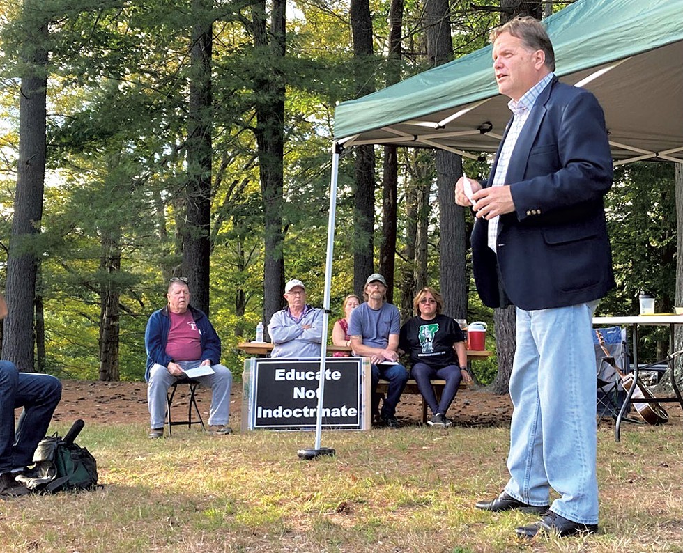 Gregory Thayer at an anti-critical race theory rally in September 2021 - COURTESY O F PATRICK ADRIENNE/EAGLE TIMES