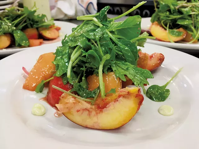 Peach salad at Cloudland Farm - COURTESY