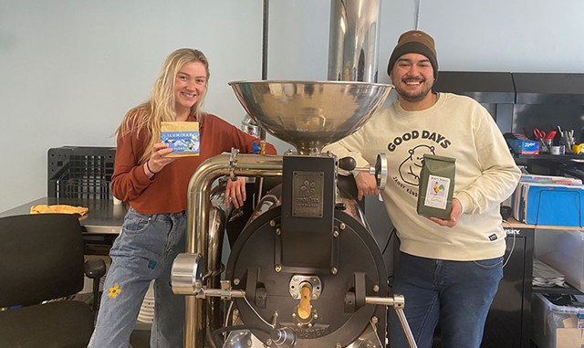 Grace Futral (left) and Daniel Gutierrez of Iluminar Coffee and Bud's Beans - COURTESY