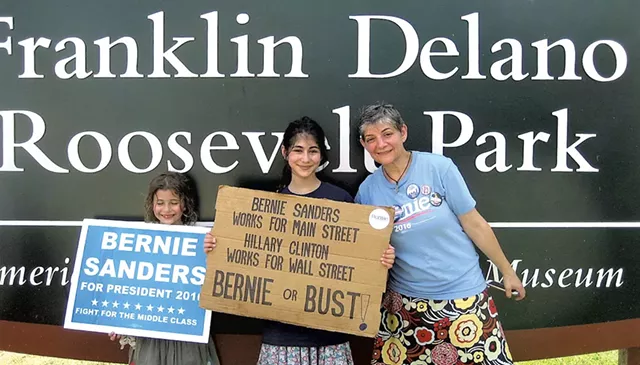 Deanna Cohen and her two daughters, Shalom Dinberg, 7, and Gabriella Goldstein, 13, after a march - KEVIN J. KELLEY