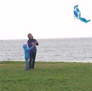 Flying a Kite on Burlington's waterfront