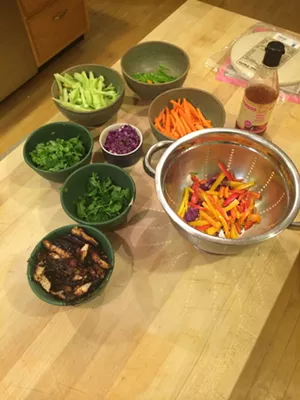 Prepped ingredients