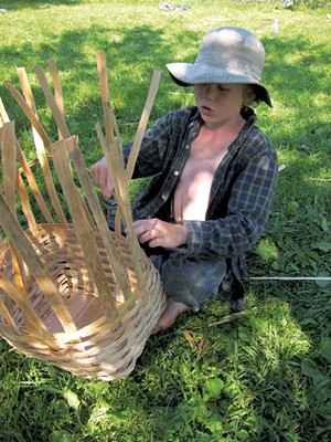 Rye Hewitt making a pack baskett
