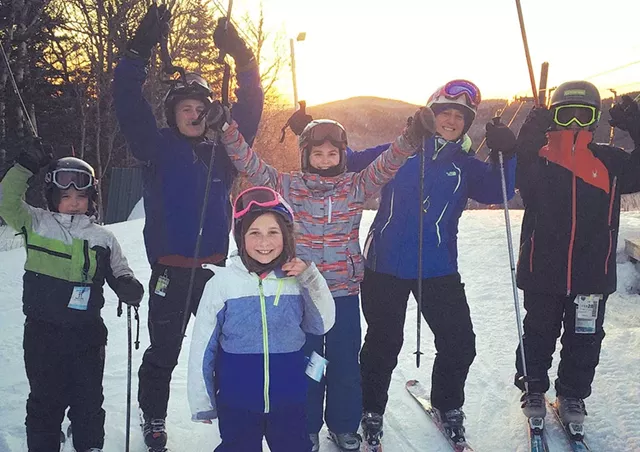 The Tebbetts family with friends at Bolton Valley - COURTESY OF VICKI TEBBETTS
