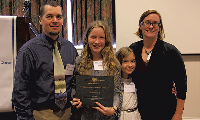 Celia and her family at the Association of Fundraising Professionals Conference in November - COURTESY OF JULIA ANDREWS