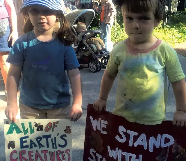 Mother Up! kids at a Dakota Access Pipeline protest solidarity rally - COURTESY OF ABBY MNOOKIN