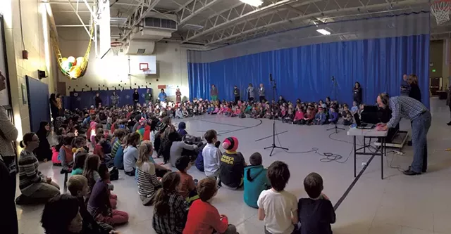 The students of Champlain Elementary School record a song for the album - MATTHEW THORSEN