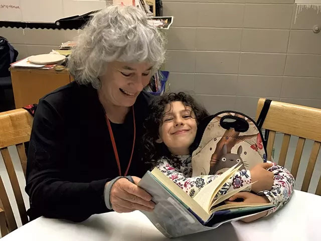 Leda Schubert with a young friend - COURTESY OF LEDA SCHUBERT