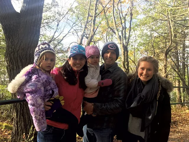 The Leeuw family with au pair Marlene Schulte-Körne (right)
