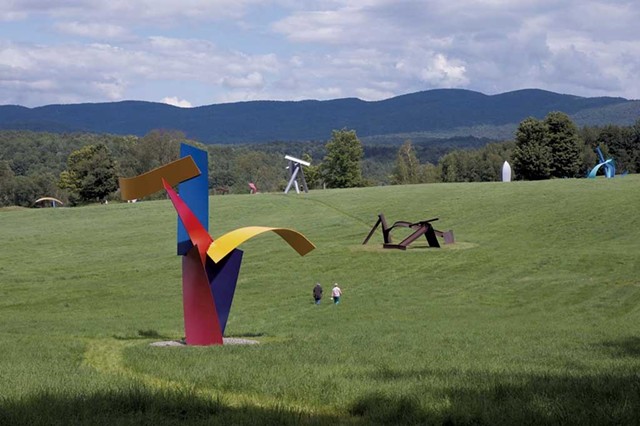 "Jitterbug" (foreground) by David Stromeyer at Cold Hollow Sculpture Park in Enosburg - COURTESY IMAGE