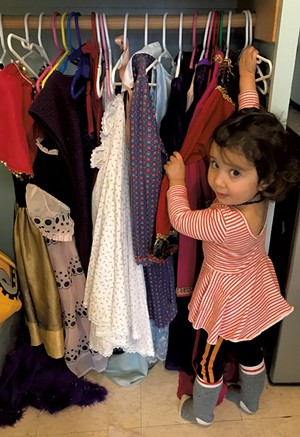 The space includes a collection of dress-up clothes - BRETT STANCIU
