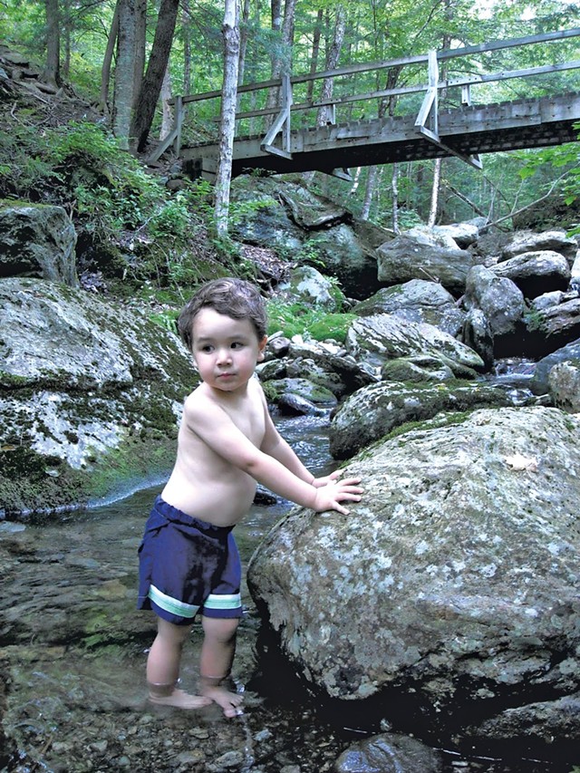 Taking a dip in a brook on Camel's Hump - HEATHER FITZGERALD