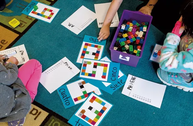 Ross' kindergartners take part in a math lesson - GLENN RUSSELL