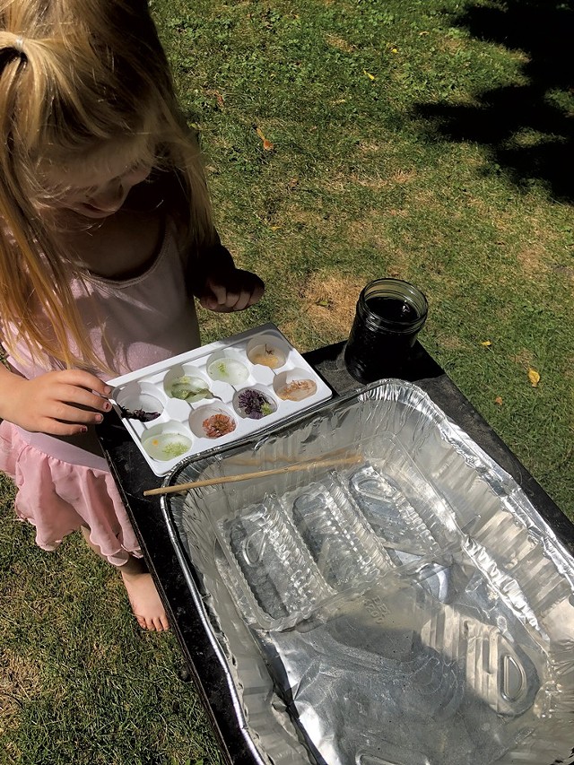A mochi container becomes an item for nature play - MEREDITH BAY-TYACK