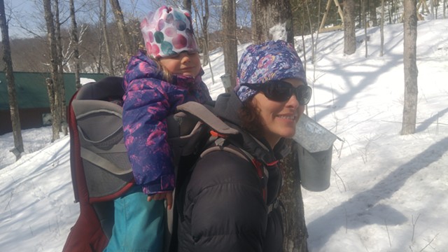 Sarah and Winter explore the woods - SEAN PRENTISS