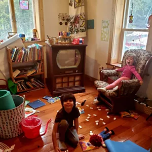 Leanne's children playing at home