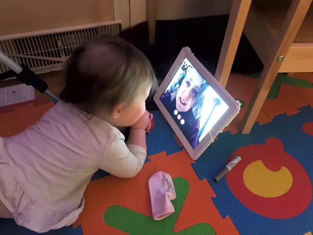Penelope FaceTiming with her grandma - COURTESY OF KEEGAN ALBAUGH