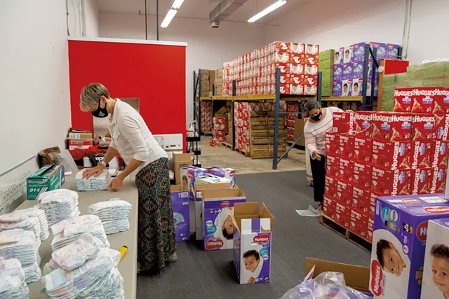 The Junior League of Champlain Valley Diaper Bank warehouse - COURTESY OF AMANDA HERZBERGER