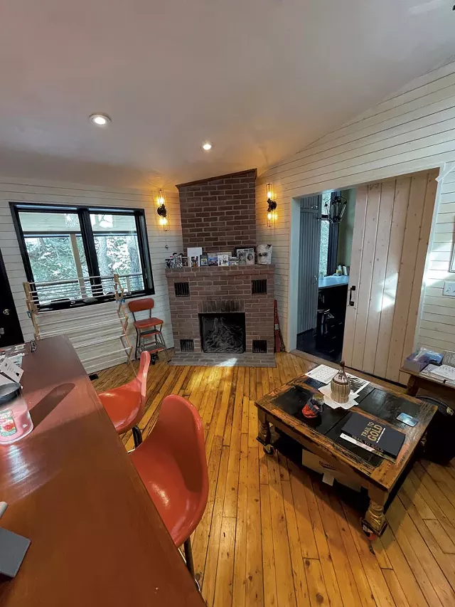 The fireplace at Ward Joyce's home in Waterbury - COURTESY OF WARD JOYCE