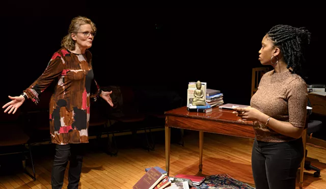 Karen Lefkoe (left) and Kimmy Gordon rehearsing The Niceties. - COURTESY OF DAVID DEVINE