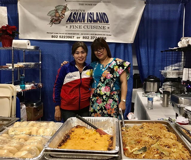 Mercy Mallette (right) of Mercy's Asian Island Cuisine with Jovie Frigo - COURTESY