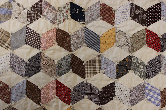 "Tumbling Blocks" historic quilt from Billings Farm &amp; Museum collection - COURTESY OF BILLINGS FARM &amp; MUSEUM