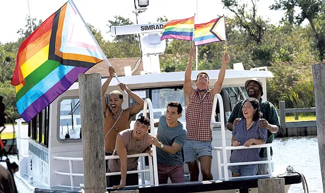 A group of gay friends celebrates summer the old-fashioned way — by partying hearty on Fire Island — in Ahn's Austen update. - COURTESY OF HULU