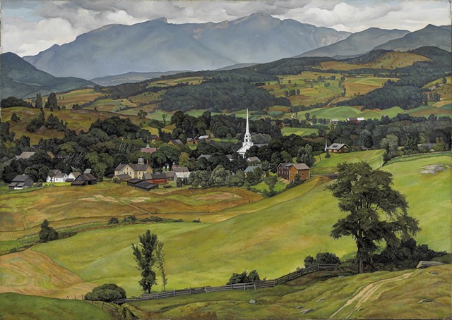 "Village of Stowe, Vermont" by Luigi Lucioni - COURTESY OF SHELBURNE MUSEUM