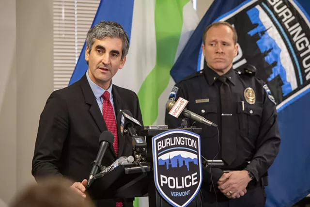 Mayor Miro Weinberger and acting Chief Jon Murad - FILE: LUKE AWTRY