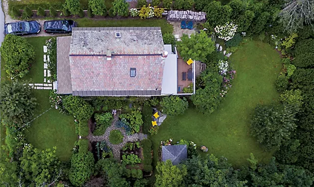 Ogden's yard and kitchen garden from above - COURTESY OF DAVID BARNUM
