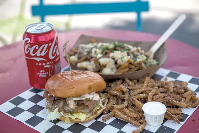 A Glory Burger, poutine and fries - DARIA BISHOP