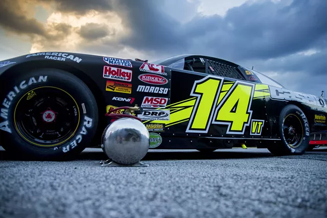 Lt. Gov. Phil Scott waiting to race at Thunder Road in Barre on Thursday, Aug 11. - JAMES BUCK