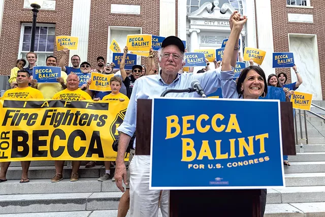 U.S. Sen. Bernie Sanders and state Sen. Becca Balint - JAMES BUCK