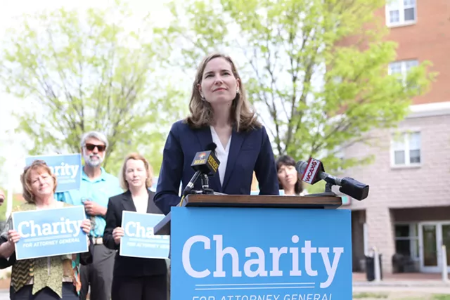 Charity Clark at a press conference in June announcing her candidacy - FILE: COLIN FLANDERS ©️ SEVEN DAYS