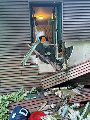 Black bear damage to a Vermont home - COURTESY OF VERMONT FISH & WILDLIFE DEPARTMENT