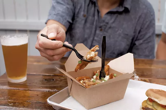 Beer, poutine and a burger at Maudite Poutine - LUKE AWTRY