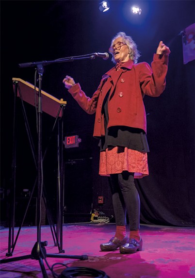 Melinda Moulton speaking at the Planned Parenthood fundraiser in 2015 - COURTESY OF PPNNE