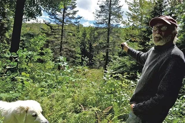 Frank Seawright pointing out the proposed location of the Windham turbine project - TERRI HALLENBECK