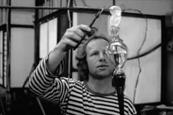 Simon at work in his Bennettsbridge workshop in the 1970s - COURTESY OF SIMON PEARCE, JOHN SHERMAN & GLENN SUOKKO
