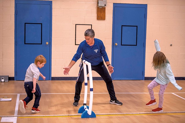 Robyn Newton teaching gym class - CALEB KENNA