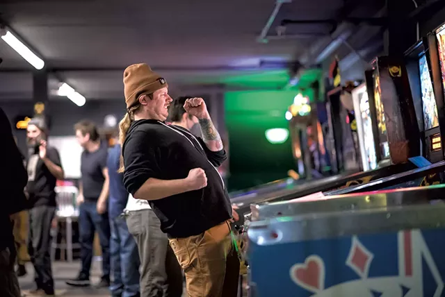Preston Francisco competing at the Vermont State Pinball Championship - DARIA BISHOP