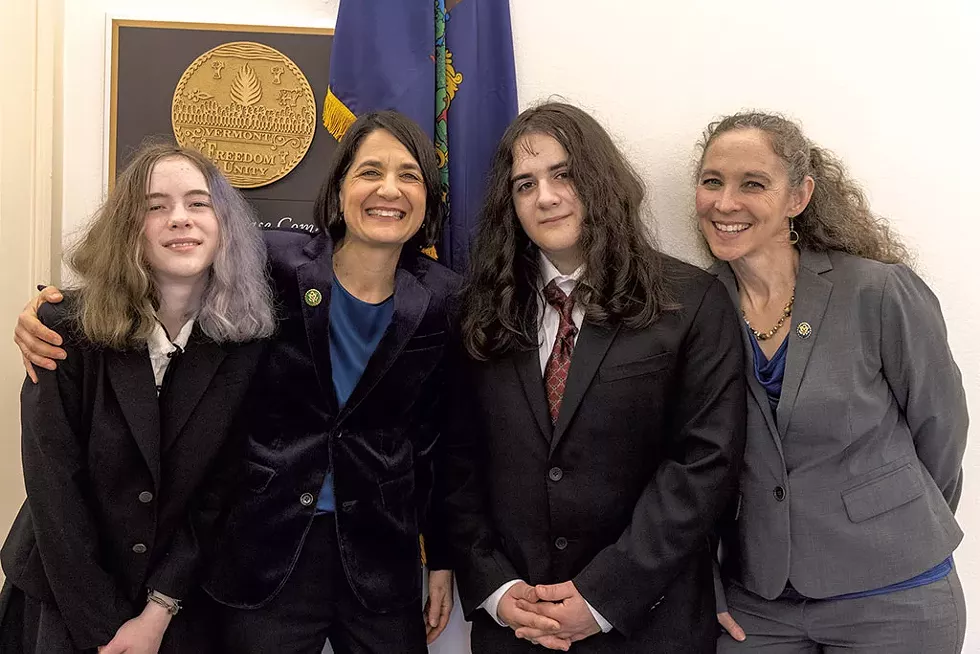 Balint and her wife, Elizabeth Wohl, with kids Sarah and Abe - JAMES BUCK