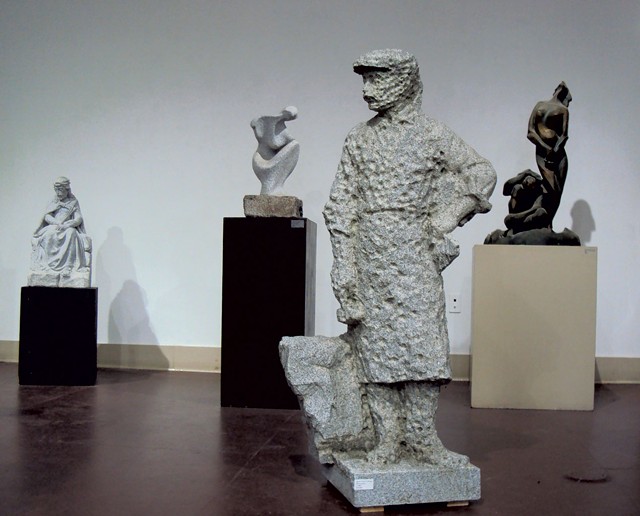 "Stone Cutter a Punto" (foreground) by Giuliano Cecchinelli - COURTESY OF STUDIO PLACE ARTS