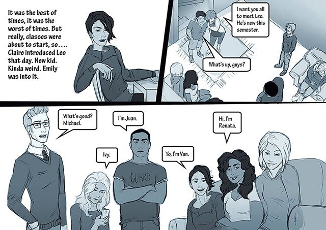 A comic panel from the Make a Change game - COURTESY OF CHAMPLAIN COLLEGE